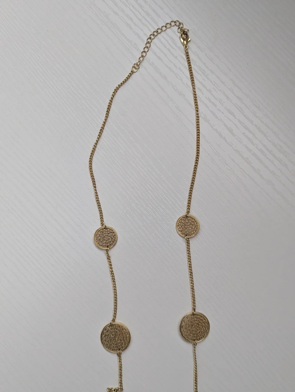 Gold Disc Long Necklace Jewelry